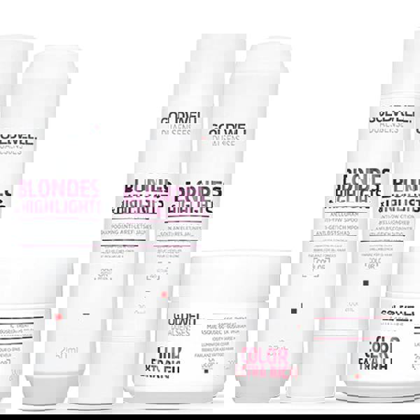 Goldwell Dual Senses Blonde & Highlights Anti-Yellow Shampoo Conditioner Treatment Set