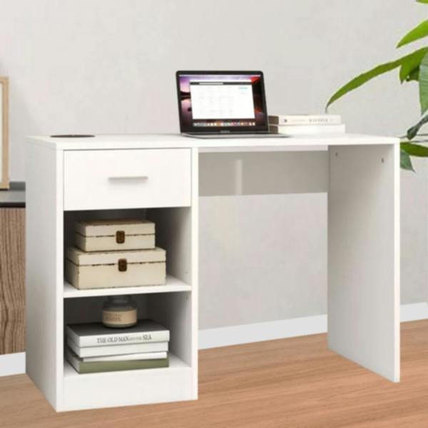 Havendro 100cm Computer Desk with Drawer & 2 Shelves Home Office Laptop Table