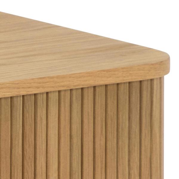 Wyld Haus Copenhagen Natural Oak Wood Etched Coffee Table Tambour Door