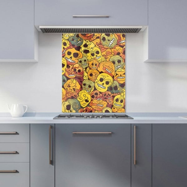 Warren Reed - Designer Autumnal Skulls Pattern Kitchen Splashback