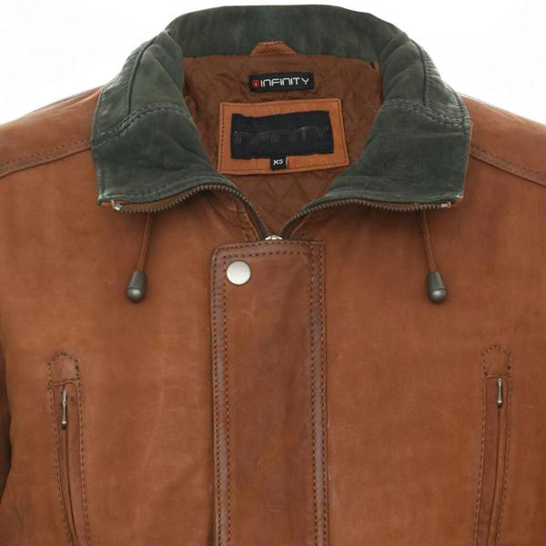 Infinity Leather Mens Nubuck Leather Parka Coat-Winnipeg
