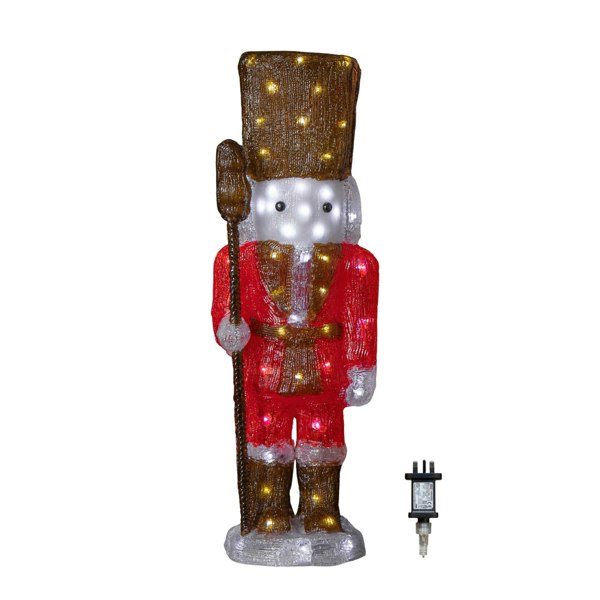 Samuel Alexander 65cm Light up Acrylic Christmas Nutcracker Decoration with 80 White LEDs