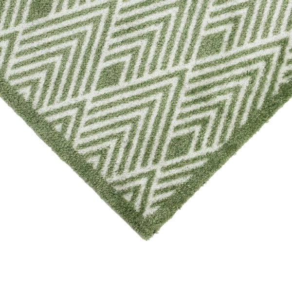 JVL Mega Mat Machine Washable Entrance Runner and Doormat Set, Green Geo