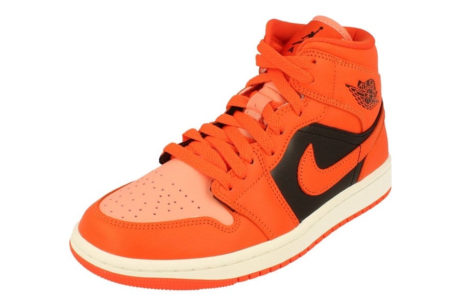 Nike Womens Air Jordan 1 Mid SE Trainers Dm3381  600 - Crimson Bliss Rush Orange 600 - Photo 0