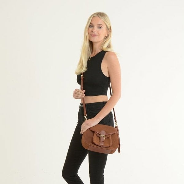 Ashwood Flap Over Suede Handbag