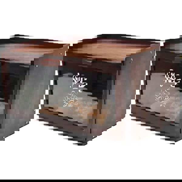 Maison des Cadeaux Retro Bamboo Single-Layer Bread Bin with Top Shelf