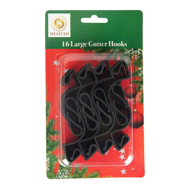 2.9cm Large Black Gutter Hooks for Christmas Lights, Weather Resistant Clip-On Holders image 6