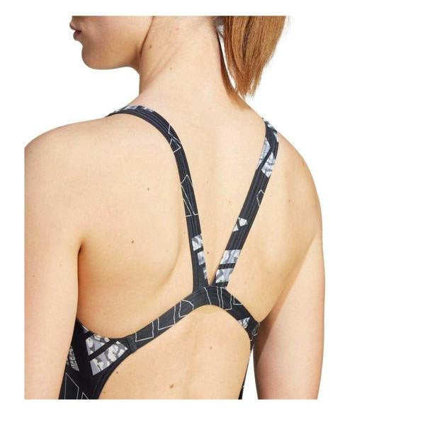 Adidas Womens/Ladies Bar Logo One Piece Swimsuit - Black - 