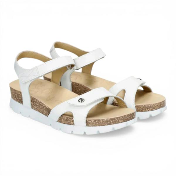 Panama Jack Sulia B1 - Women’s Wedge White Leather Platform Sandals