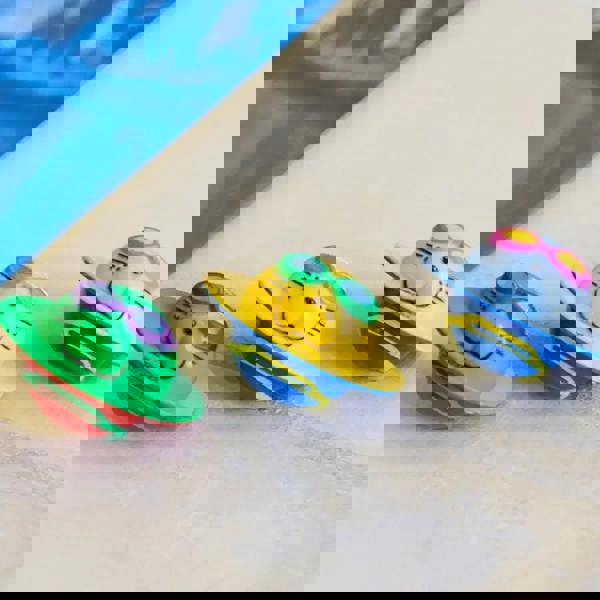 Vibrant 3D printed Zoggs Seal Flips cat squirter toy builds confidence