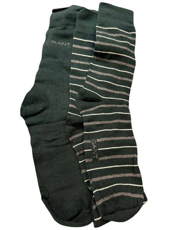 GANT 2-Pack Multi-Stripe Socks Gift Set, Tartan Green