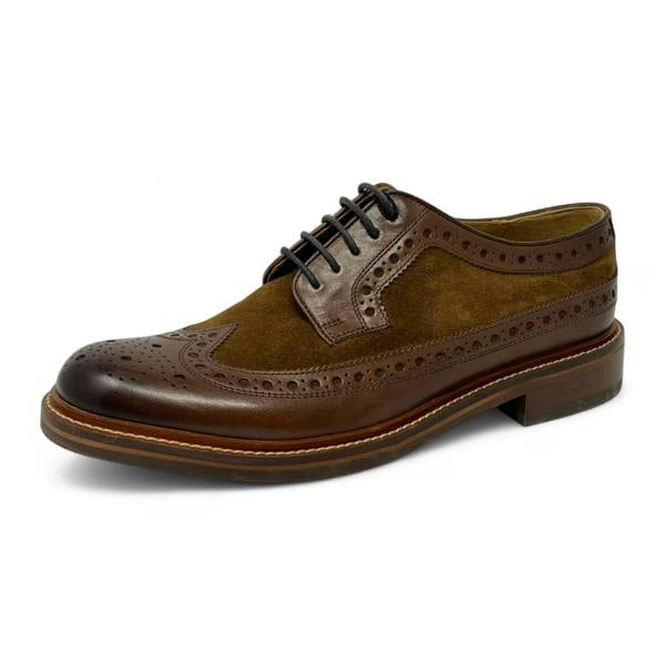 Chapman & Moore Men's Brown Suede Leather Brogues Shoes