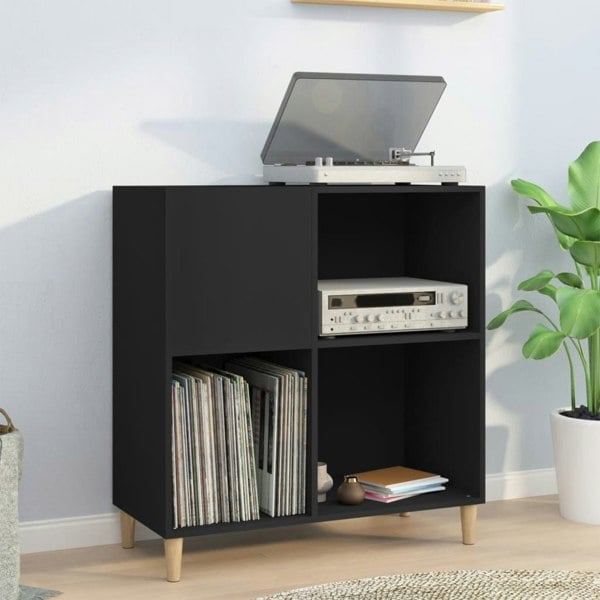 Berkfield Record Cabinet Black 84.5x38x89 cm Engineered Wood