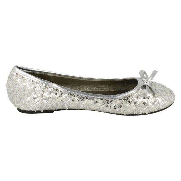 Spot On Girls Spot On Flat Bow Trim Sequined Ballerina