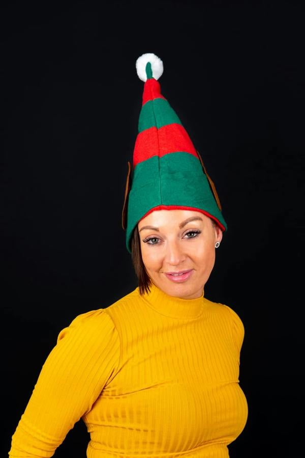 5 Pack Christmas Elf Hat with Ears Red and Green Polyester Fancy Dress Costume Accessory image 9