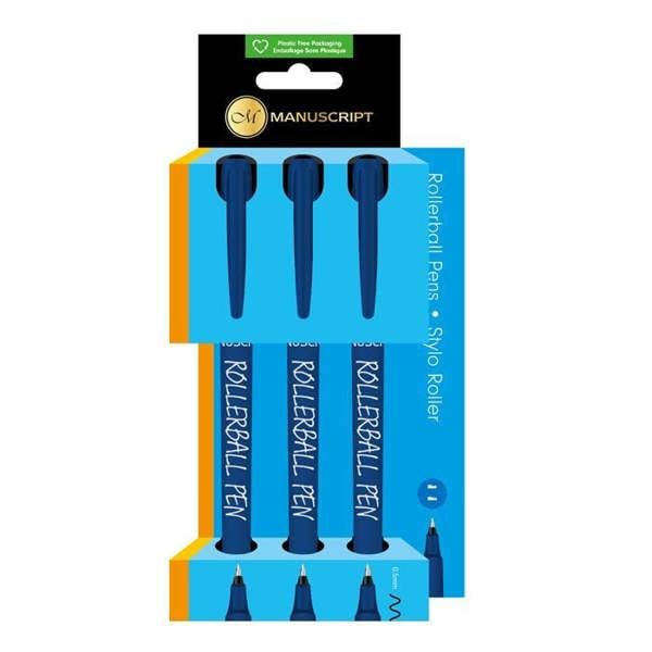 Manuscript Rollerball Triple Pack - Blue
