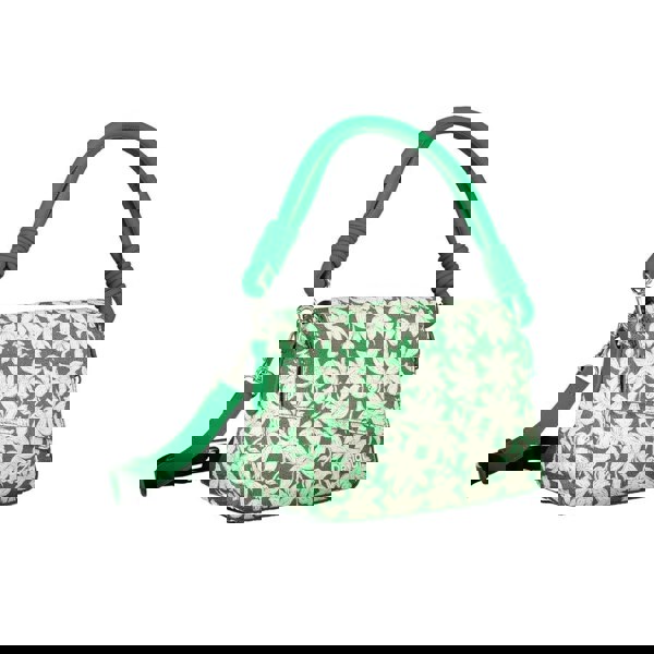 Desigual Green Floral Leather Shoulder Bag