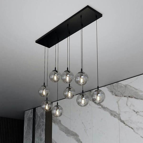 Emibig COSMO Pendant lamp  9 x E14 Black with Graphite Shade