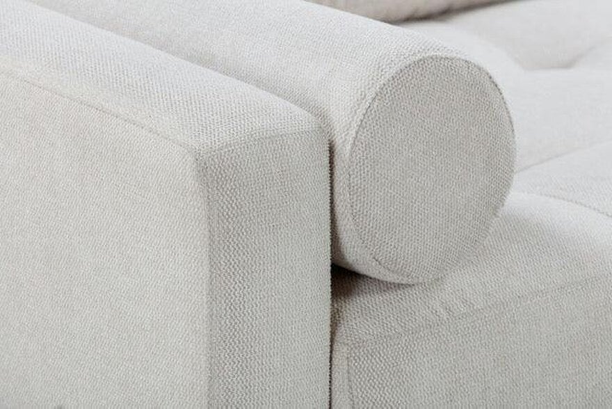 Wyld Haus Curitiba Natural Textured Upholstered 3 Seater Sofa Wooden Legs