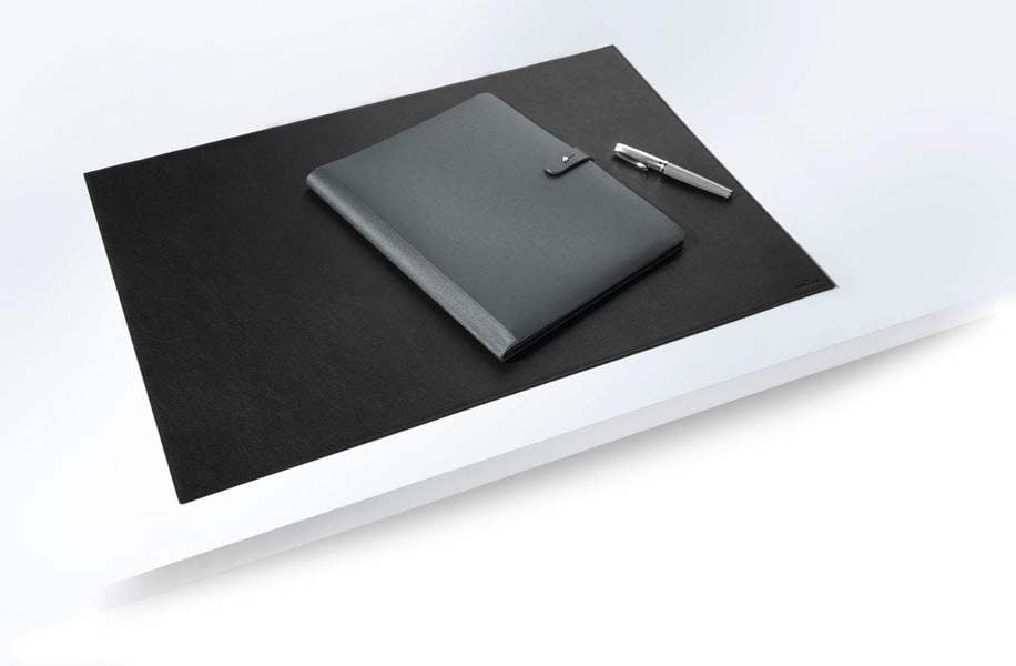 Durable Genuine Leather Non-Slip Desk Mat PC Keyboard Pad | 65x45 cm | Black