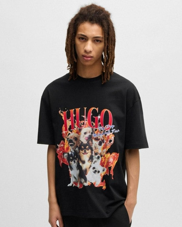 HUGO HUGO Dugie Mens Dog Graphic T-Shirt