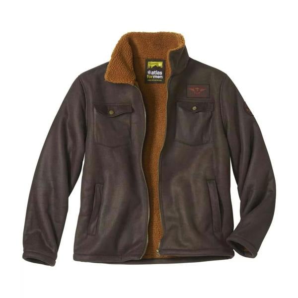 Atlas For Men Mens Faux Suede Water Repellent Jacket - Brown - 