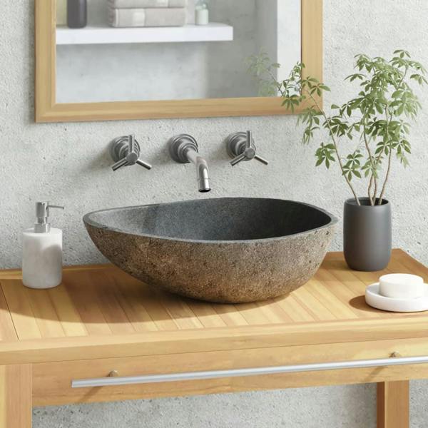 Berkfield Home Berkfield Basin River Stone Oval 37-46 cm