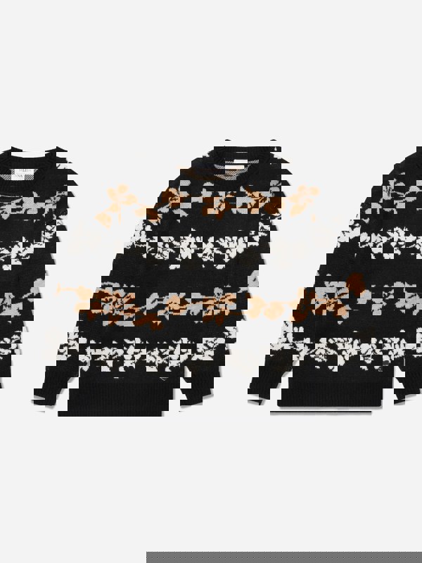 Monnalisa Girls Jacquard Knitted Jumper in Black