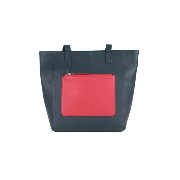 Eastern Counties Leather Womens/Ladies Polly Contrast Pocket Tote Bag - Navy/Pink - 