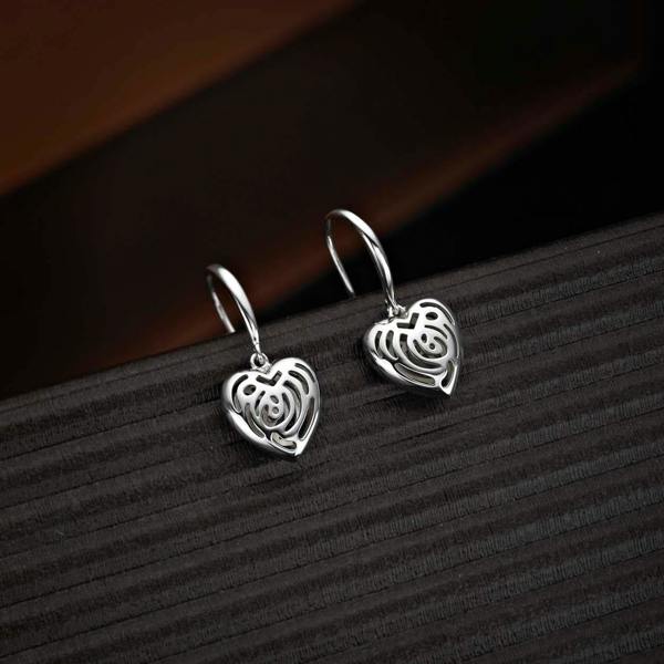 namana 925 Saterling Silver Heart Drop Earrings for Women