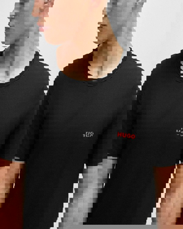 HUGO Mens  Three-Pack of Underwear T-Shirts in Cotton with Logos NOS - Black 001