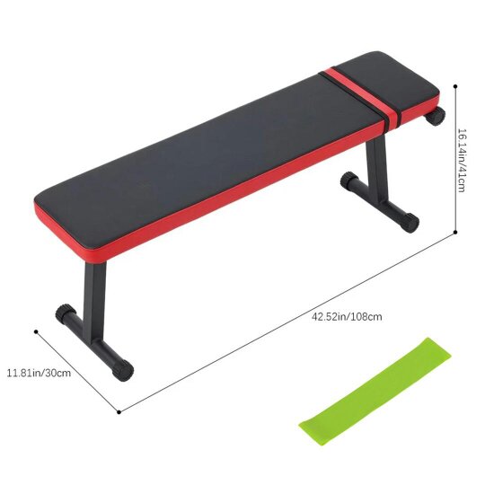 Havendro Flat Weight Bench Foldable Strength Training Exercise Home Gym Workout Fitness