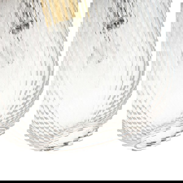 Contemporary Satin Gold Ceiling Light with Clear Ribbed Glass Shade Image 5