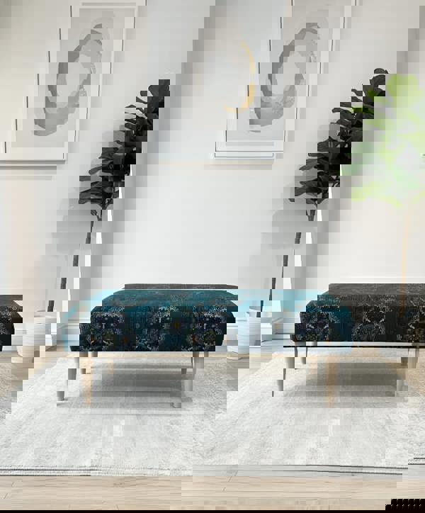 ISTOOLS Premium Loop Floral Green Pattern Footstool – Versatile Ottoman Bench & Coffee Table