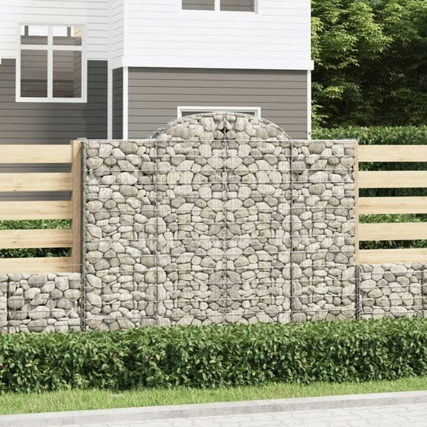 Berkfield Arched Gabion Baskets 4 pcs 200x50x160/180 cm Galvanised Iron