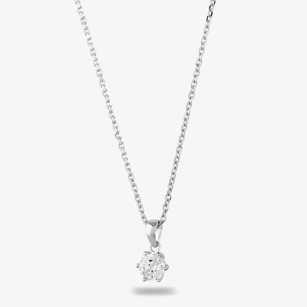 Starbright Silver 6mm Six Claw Cubic Zirconia Pendant E2177P-6M 3A