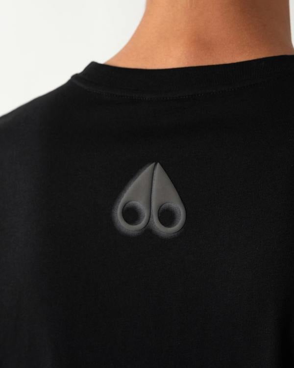 Moose Knuckles Mens Shadow Logo T - Shirt - Black 292 | CHO | Designer Mens Short Sleeve T - Shirts