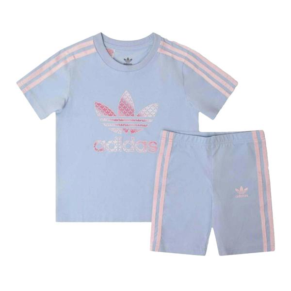 Adidas Baby Girls Shirt And Shorts Set - Sky - 