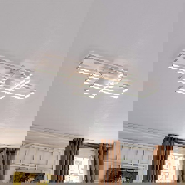 62/80W LED Ceiling Light 3000K-6000K Color Changing Dimmable Lighting Ceiling Lights Living and Home 62W 90cm 