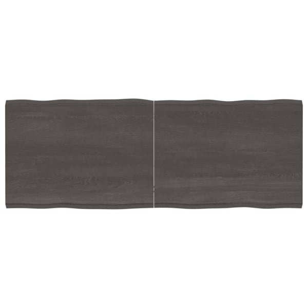 Berkfield Table Top Dark Grey 160x60x4 cm Treated Solid Wood Oak Live Edge