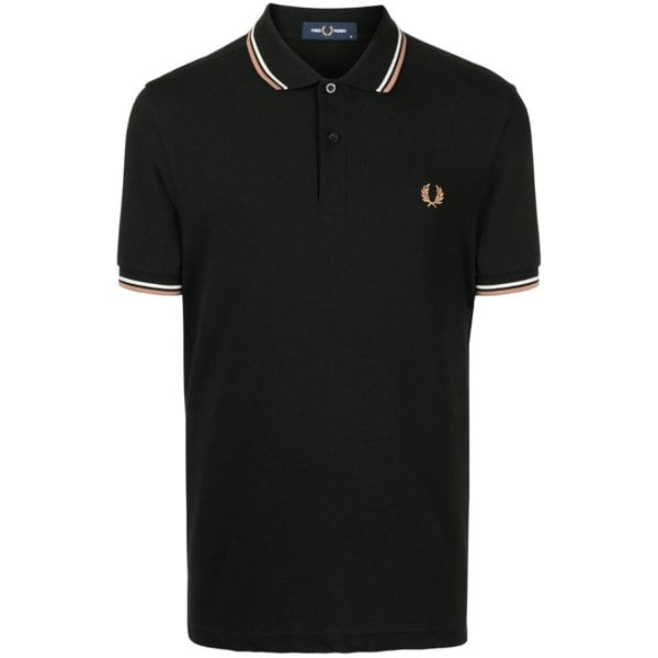 Fred Perry White Twin Tipped Collar Black Polo Shirt XS