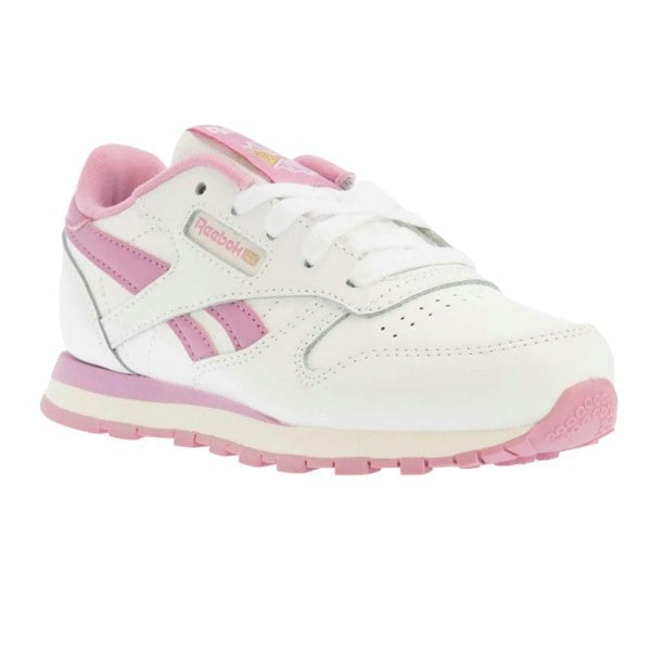 Reebok Childrens/Kids Classic Leather Shoes - White/Pink
