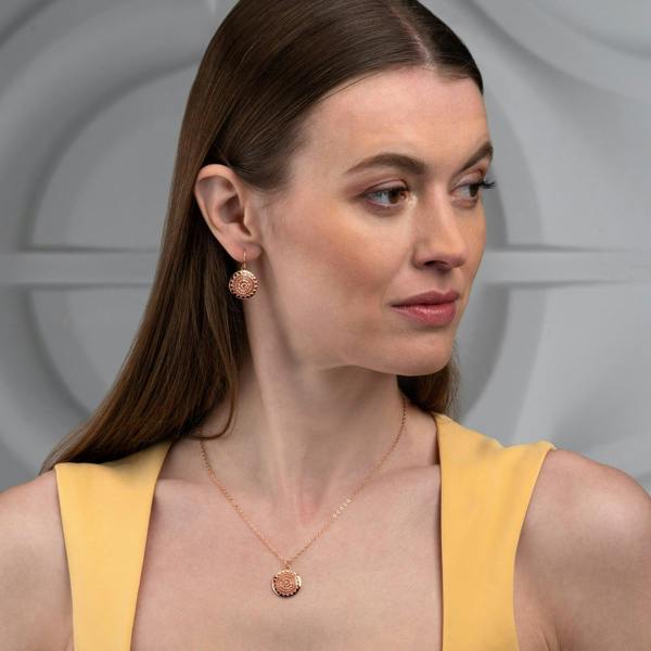 Dainty Rose Gold Mandala Pendant Necklace for Women - namana.london