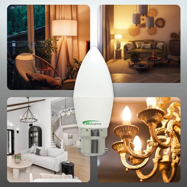 BELL Lighting Dimmable B22 LED Candle Bulbs 4.7W 470lm , Natural White 4000K , Energy Saving 40W Equivalent, Bayonet Cap