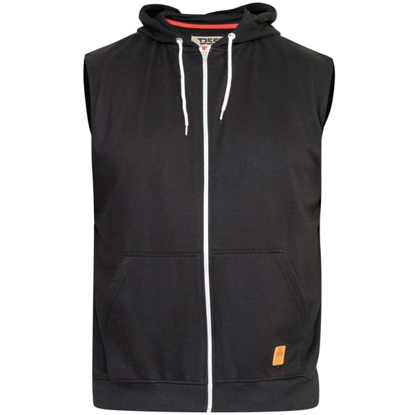 Duke Mens D555 Blake Kingsize Sleeveless Full Zip Hoodie - Black