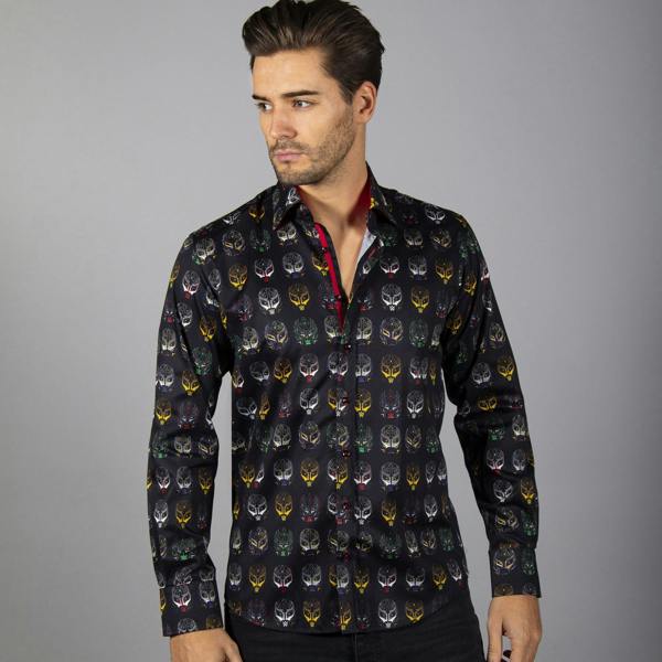 WWE: REY MYSTERIO MASK PRINT SHIRT - Premium Men's Patterned Shirt by Claudio Lugli | Bold Design, Tailored Fit, Best Printed Shirts