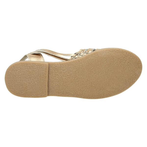 Leather Collection Ladies Leather Collection Flat Weaved Slingback Sandal