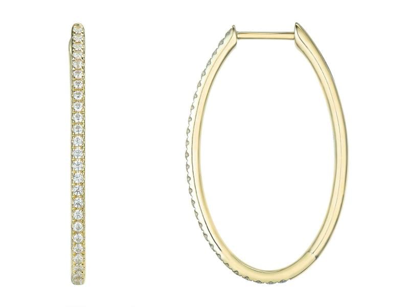 Sarah Layton Diamond Oval Hoop Earrings, 0.38ct - 9ct Yellow Gold - 20.09212.9YEA