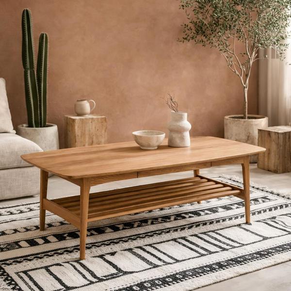 Wyld Haus Featherwood Natural Oak Wood Coffee Table