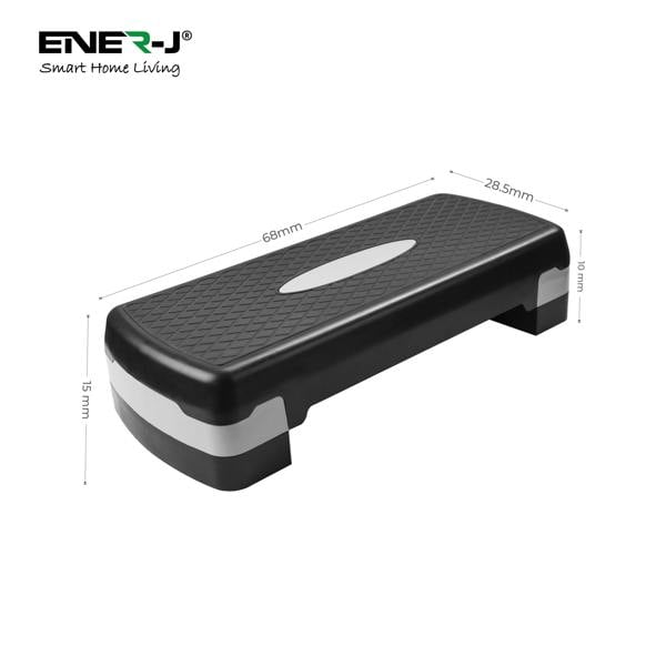 ENER-J Adjustable Fitness Aerobic Stepper, Non Slip Exercise Step Platform, 2 Height Levels, Cardio & Home Workout, 115kg Max Load